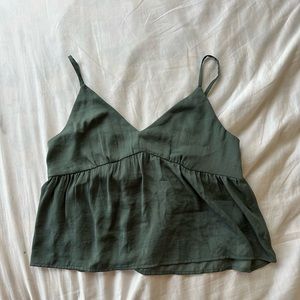 green sage peplum prairie cami tank top cropped from american eagle